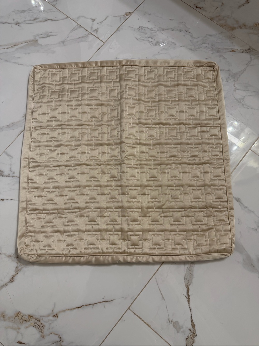 2-included —MACY’S Beige Quilted Decorative EURO Pillow Covers - 24x24 -